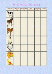 English worksheet: animals