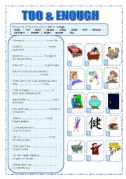 English Worksheet: TOO&ENOUGH