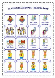 CLASSROOM LANGUAGE - MEMORY GAME - PART 2