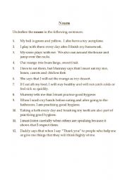 English Worksheet: Noun Recognition