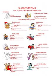 English Worksheet: Suggestions