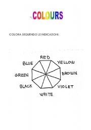 English worksheet: colours