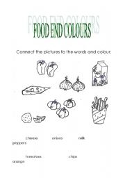 English worksheet: food end colours