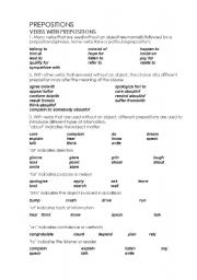 English worksheet: Verbs with Prepositions