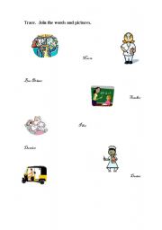 English Worksheet: Jobs. Join the words and pictures.