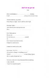 English worksheet: Dont let me get me - song by Pink