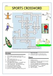 English Worksheet: Sports crossword