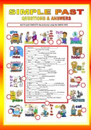 English Worksheet: SIMPLE PAST - questions & answers