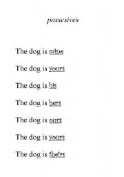 English Worksheet: Possesive Pronouns