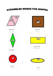 English Worksheet: Shapes for Verbal/Linguistic Intelligence