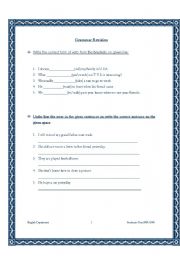 English worksheet: Grammar review for final exam