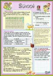 English Worksheet: schooling