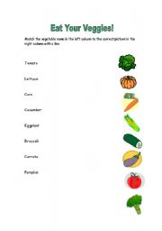 English worksheet: Eat Your Veggies!