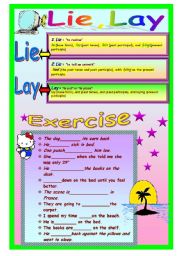 English Worksheet: Lie,Lay