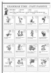 English Worksheet: GRAMMAR TIME - PAST PASSIVE (with key, editable)