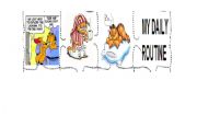 English Worksheet: garfields daily routine third and last part