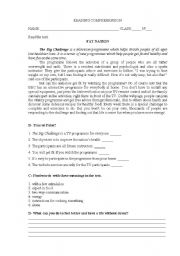 English Worksheet: Reading: Fat Nation