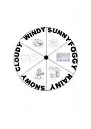 English Worksheet: Weather Wheel