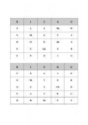 English Worksheet: Alphabet Bingo