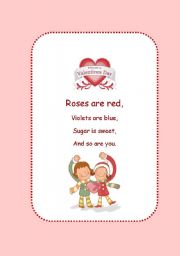 English Worksheet: Valentines Day poem