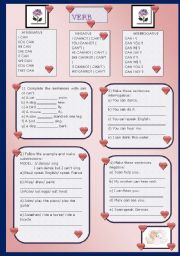 English Worksheet: Verb can