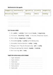 English Worksheet: Adverbs of manner