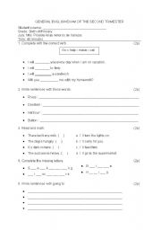 English Worksheet: Englsih Exam