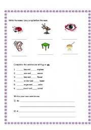 English worksheet: articles