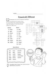 English Worksheet: Antonyms