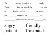 English worksheet: Antonyms and sentences to explain the antonyms