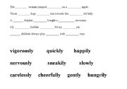 English worksheet: Adjectives and adverbs in the same sentence.