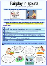 English Worksheet: fairplay in sports 