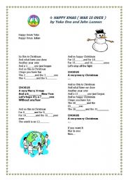English Worksheet: song: Happy Christmas ( War is over) John Lennon and Joko Ono