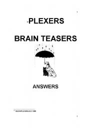 English Worksheet: PLEXERS - BRAIN TEASERS