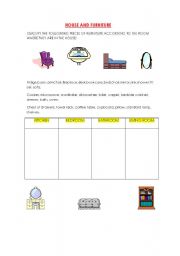 English worksheet: HOUSE AND FURNITURE