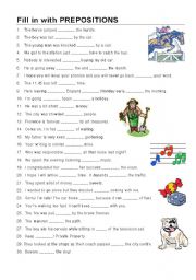 Fill in with Prepositions