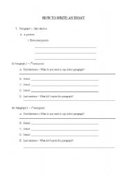 English Worksheet: Essay Outline