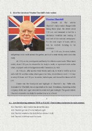 English Worksheet: Winston Churchills daily routine