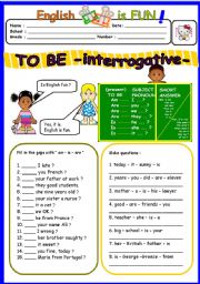 English Worksheet: TO BE interrogative ( 3 of 3 )