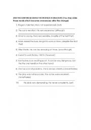 English Worksheet: linkers of contrast