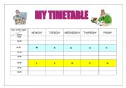 English worksheet: my school timetable