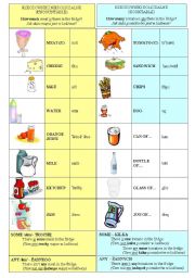 English Worksheet: part 1/2: countable, uncountable (food) - PRESENTATION 