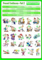 English Worksheet: Present Continuous - Part 2