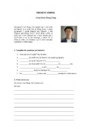 English worksheet: PRESENT SIMPLE TENSE 