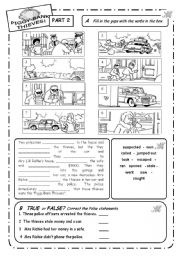 English Worksheet: PAST SIMPLE  Parts 2 and 3  3 PAGES  EDITABLE  B&W