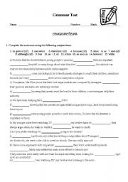 worksheet on conjunctions and clauses of reason