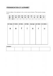 English Worksheet: Pronunciation of the alphabet