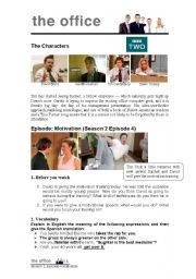 English Worksheet: The Office Seson 2 episode 4