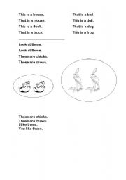 English worksheet: This/that and these/those