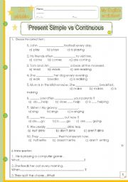 Layout + Present Simple vs Continuous